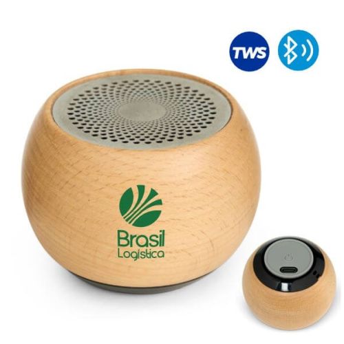 Caixa bluetooth madeira personalizada